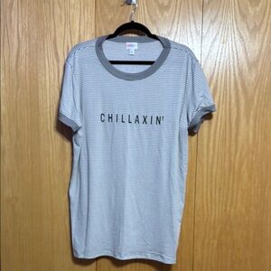 LuLaRoe Striped Chillaxin' Liv T-Shirt-XL